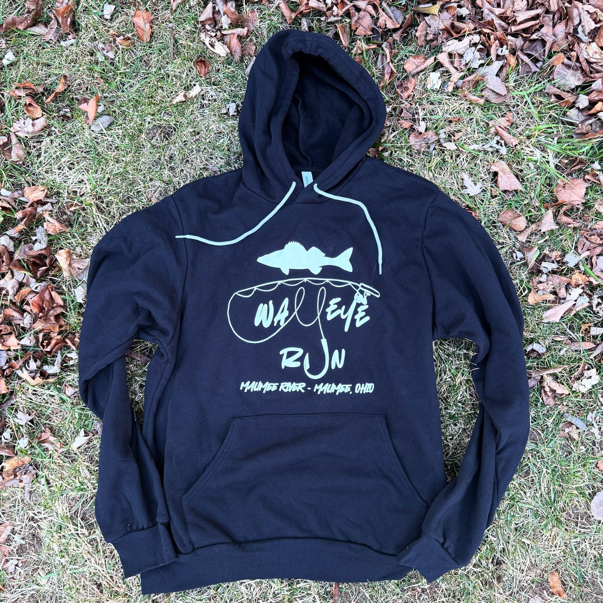 Walleye Run Hoodie (Black) - menottees