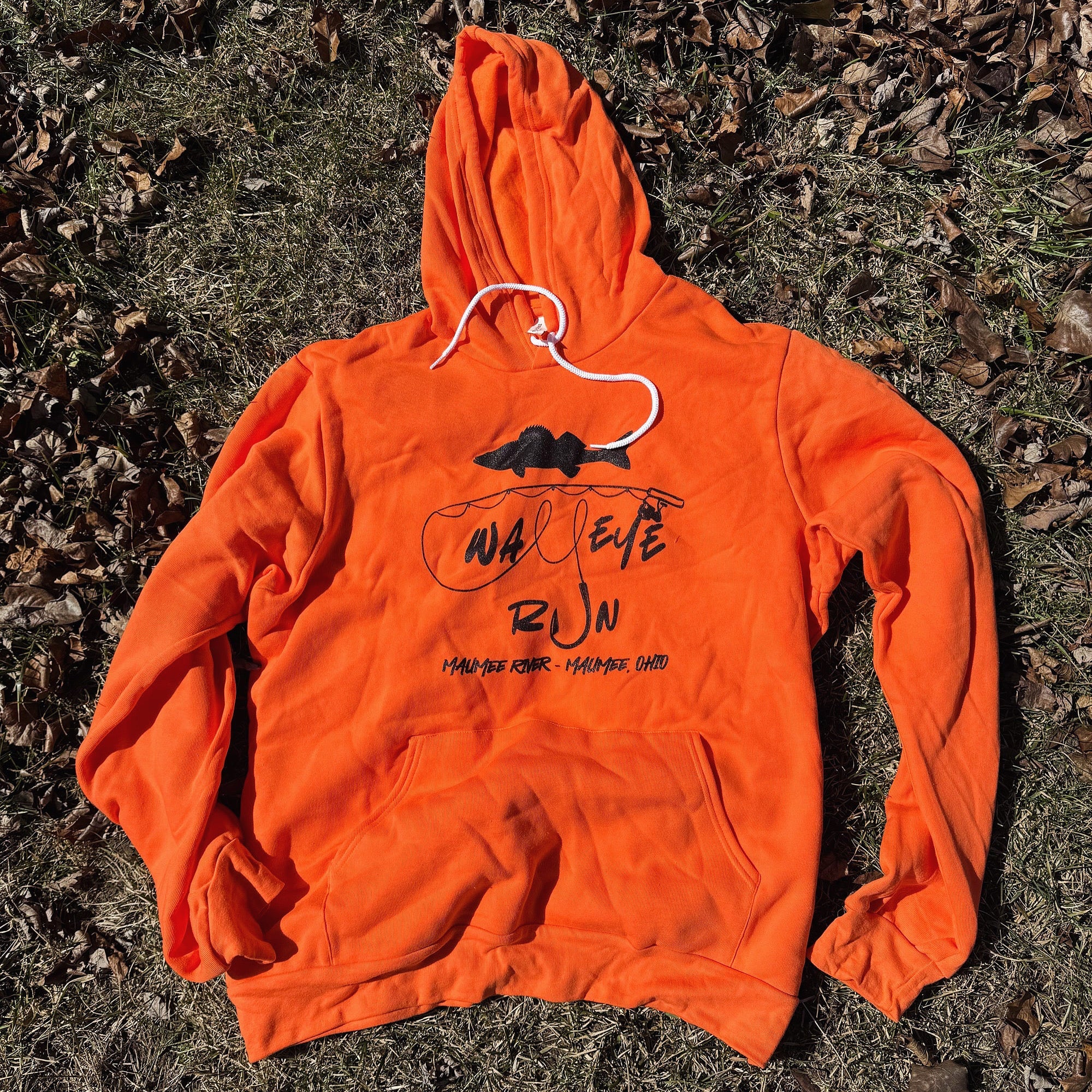 Walleye Run Hoodie (Orange - XL) - menottees
