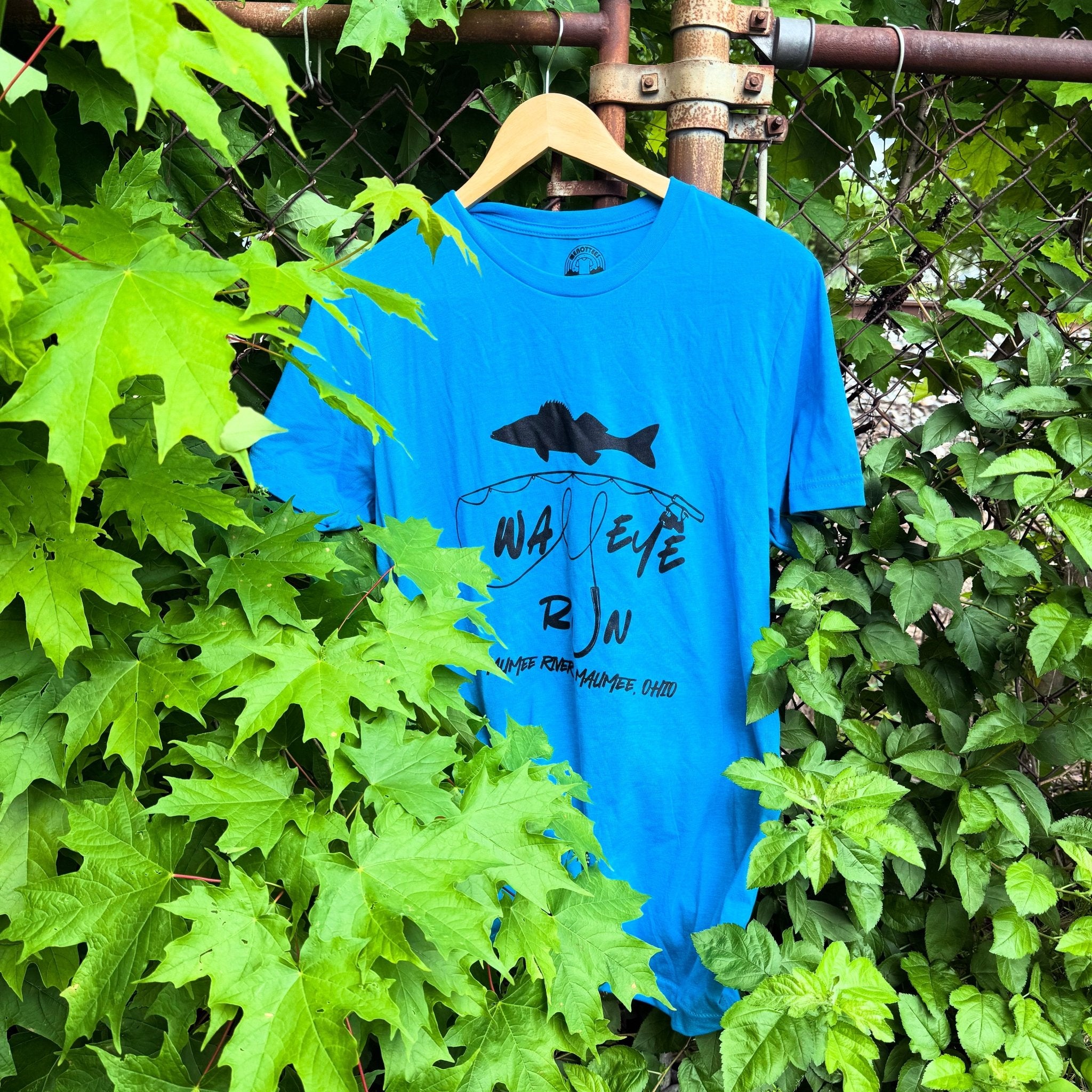 Walleye Run Tee (Blue) - menottees