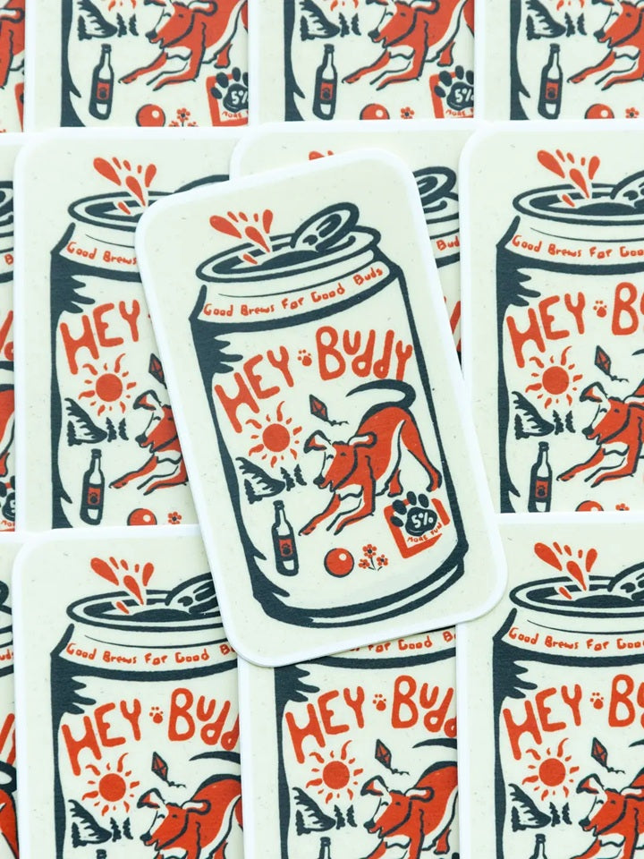 Hey Buddy (Oatmeal Sticker)