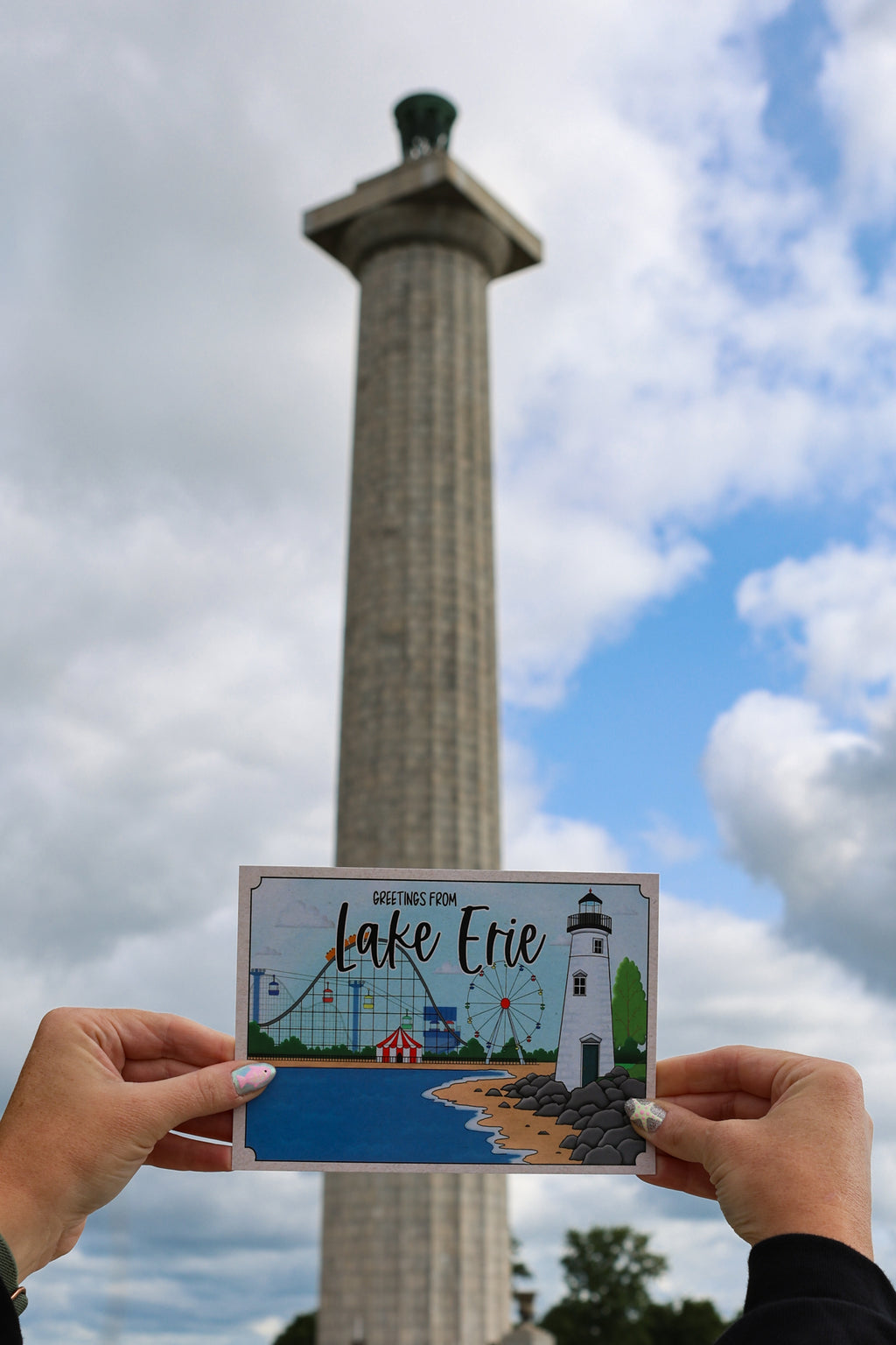 Lake Erie - Rollercoaster Postcard