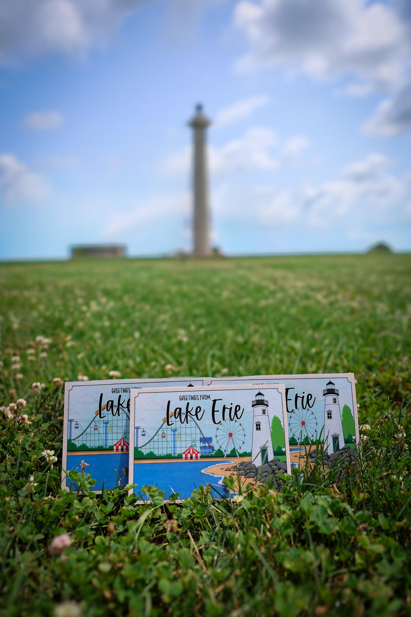 Lake Erie - Rollercoaster Postcard