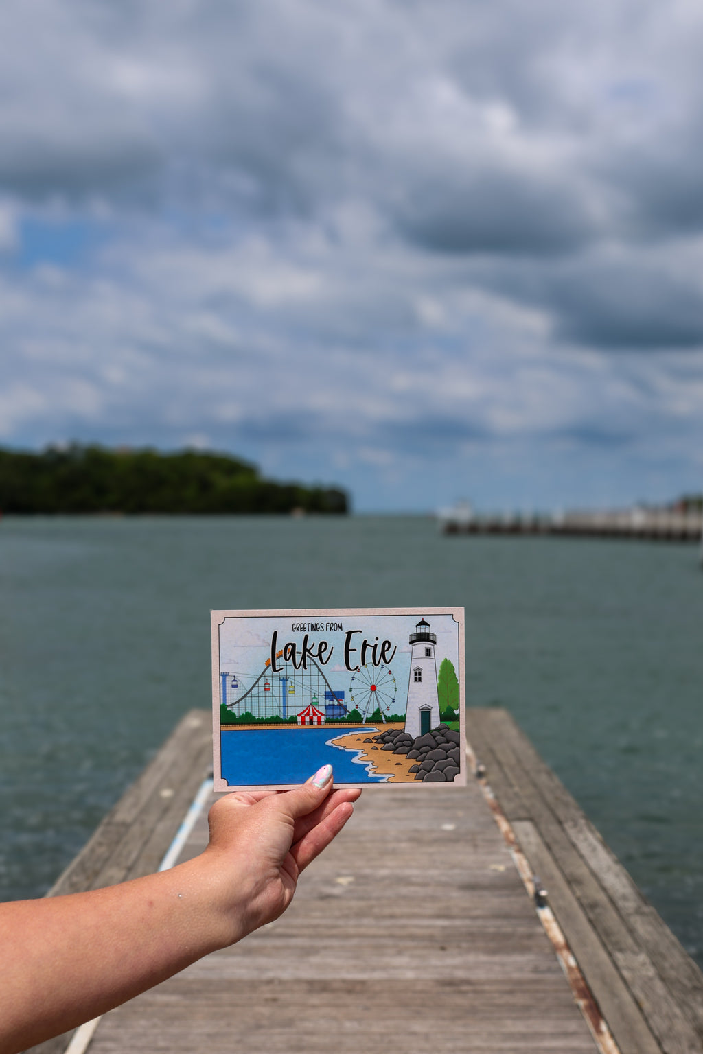 Lake Erie - Rollercoaster Postcard