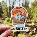 A Sunshine Mind Asheville Sticker (White)
