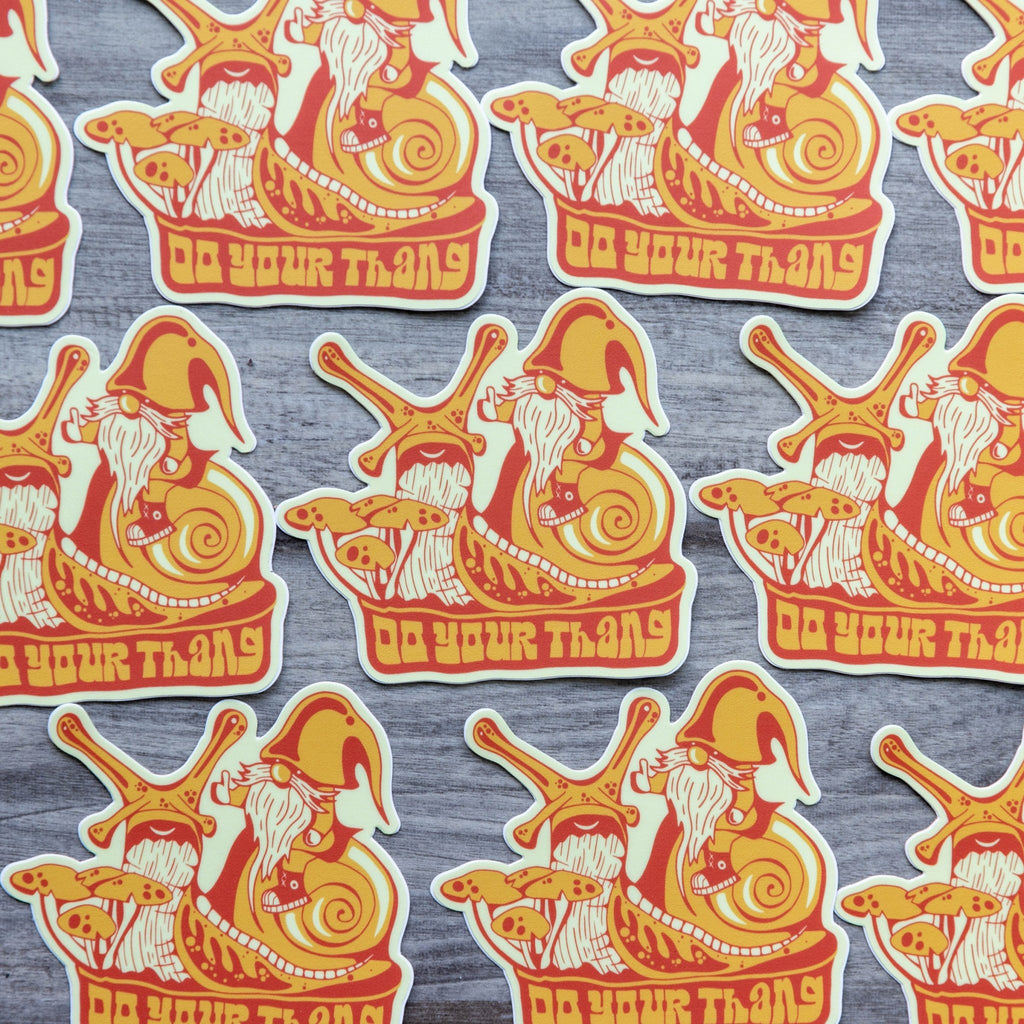 Multiple stickers arranged in a repeating pattern, showing the design in bulk


